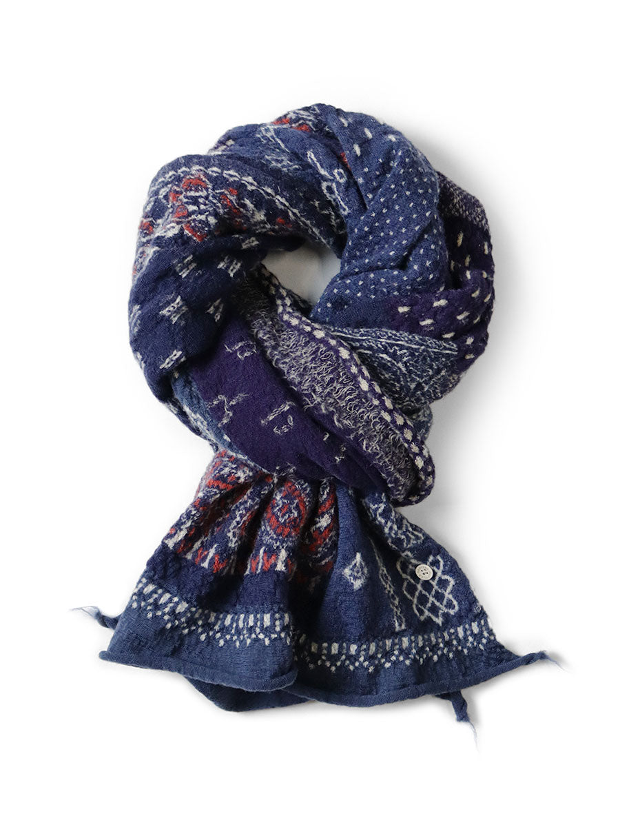 Kapital Felted Wool Bandana Patchwork Happy Scarf