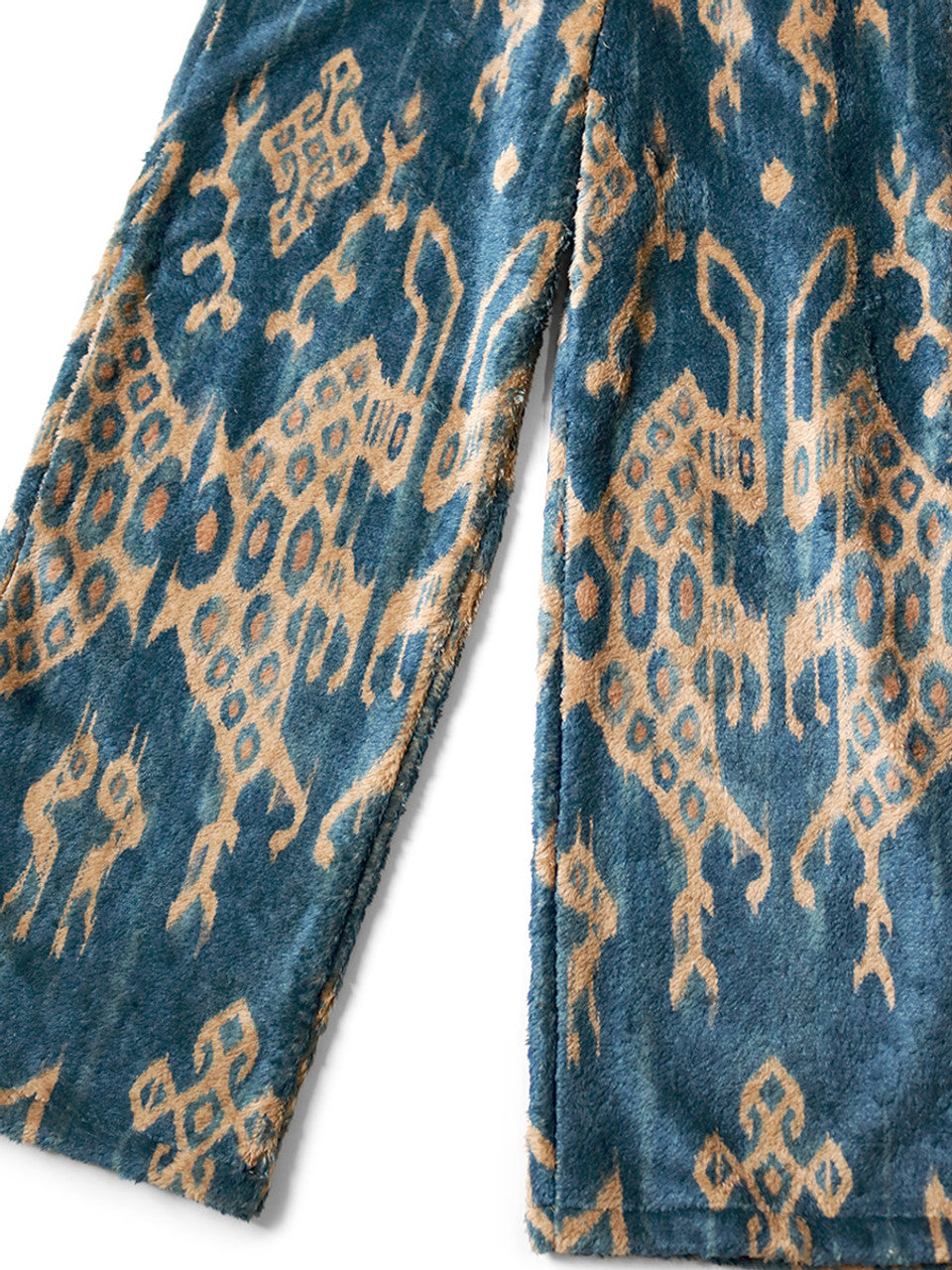 Kapital Java Kasuri Pattern Fleece Easy Straight Pants