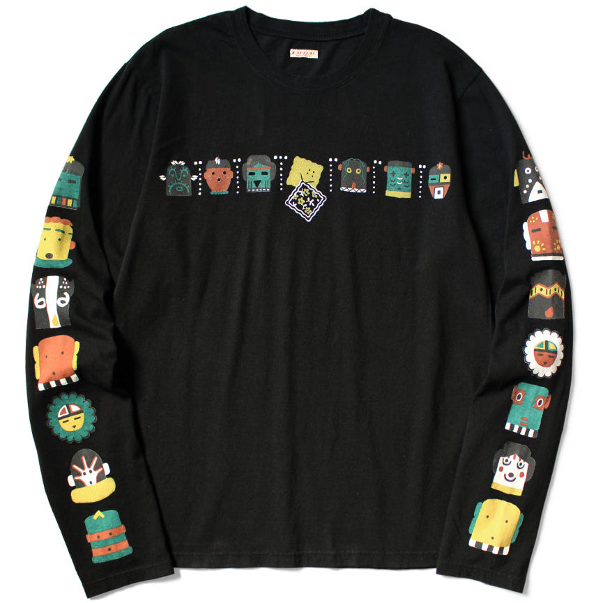 Kapital Jersey Crew Long Sleeve T-Shirt (Peckish & Kachina Print)