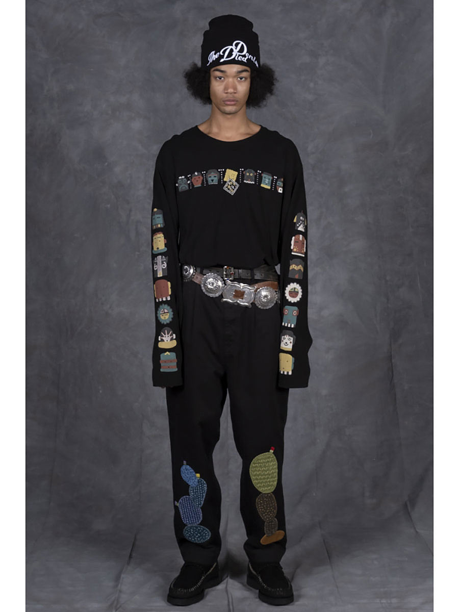 Kapital Jersey Crew Long Sleeve T-Shirt (Peckish & Kachina Print)