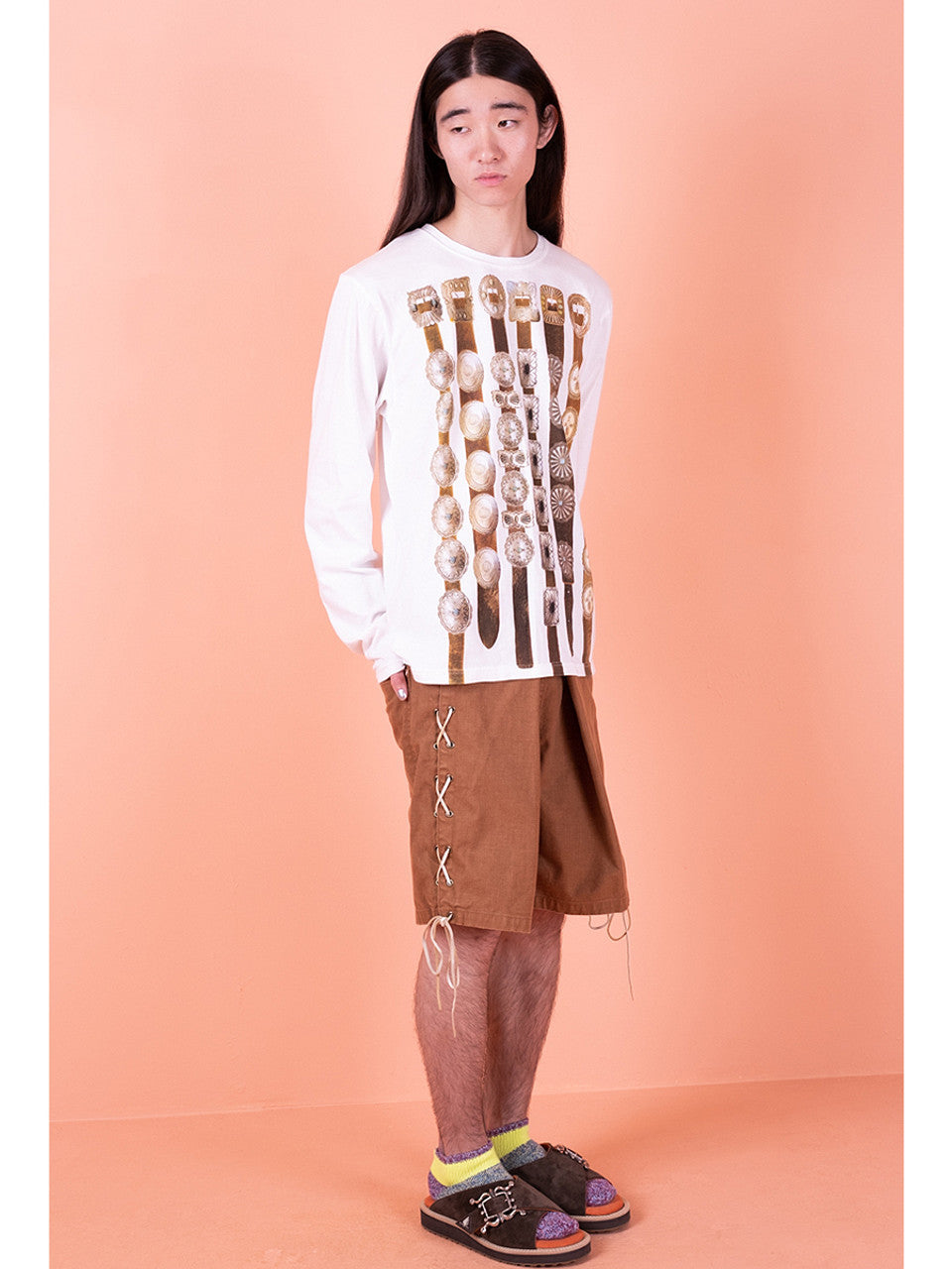 Kapital Jersey Crew Long Sleeve T-Shirt (Curtain Concho Print)