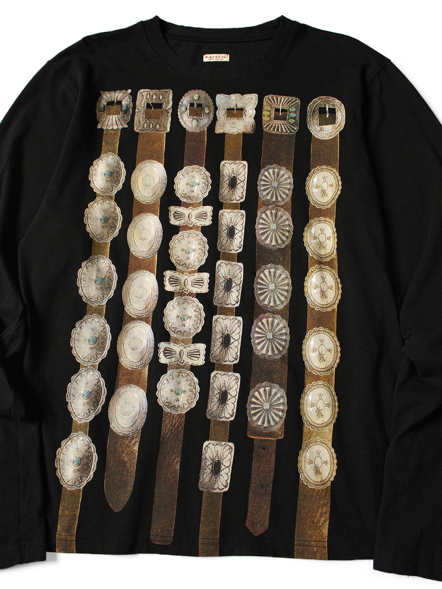 Kapital Jersey Crew Long Sleeve T-Shirt (Curtain Concho Print)