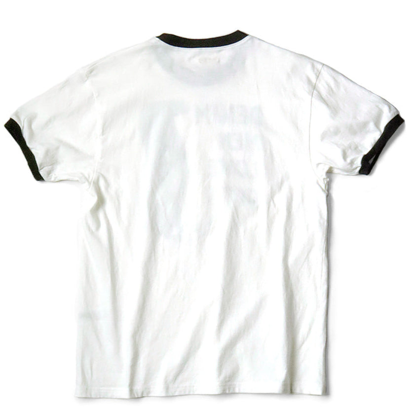 Kapital Jersey Ringer Tee (Denim Men Love Cats Scratch Print)