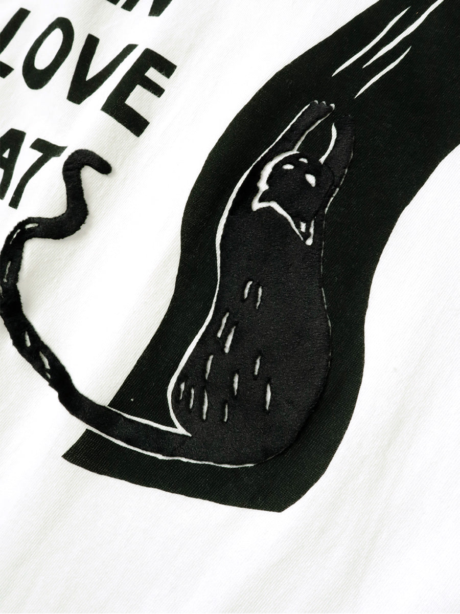 Kapital Jersey Ringer Tee (Denim Men Love Cats Scratch Print)
