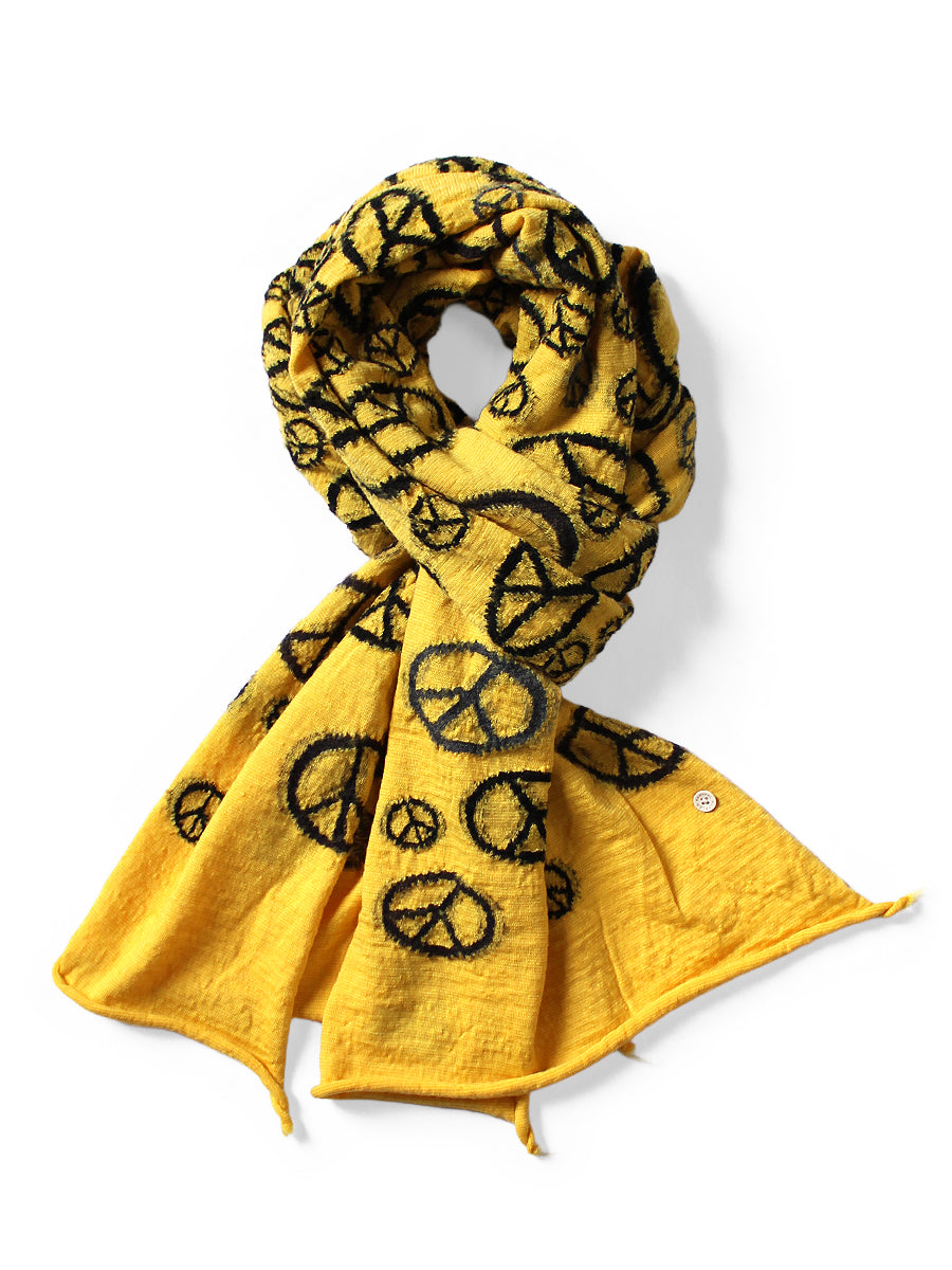 Kapital Felted Wool Peace Mark Happy Scarf
