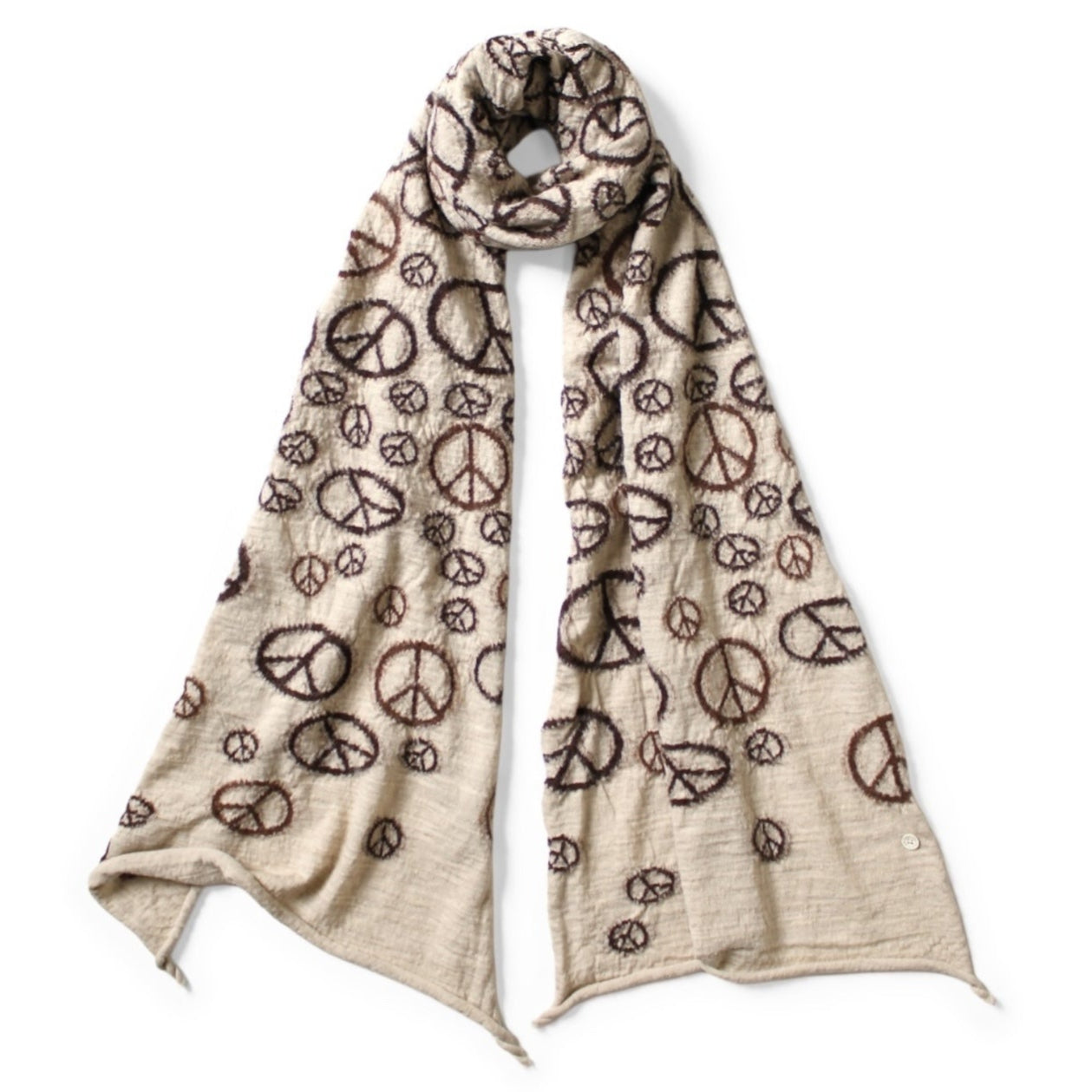 Kapital Felted Wool Peace Mark Happy Scarf