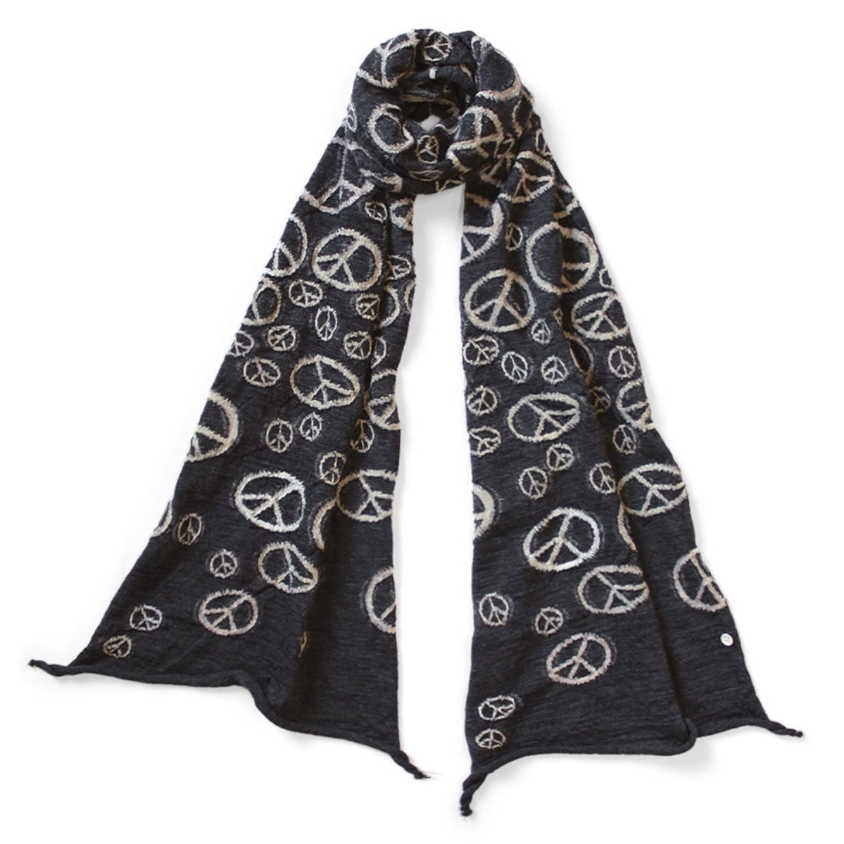 Kapital Felted Wool Peace Mark Happy Scarf