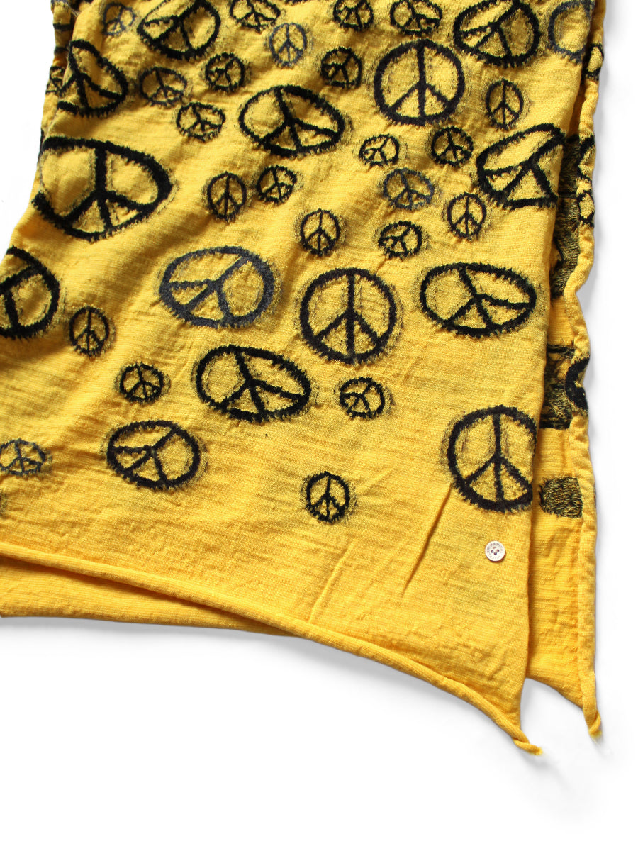 Kapital Felted Wool Peace Mark Happy Scarf