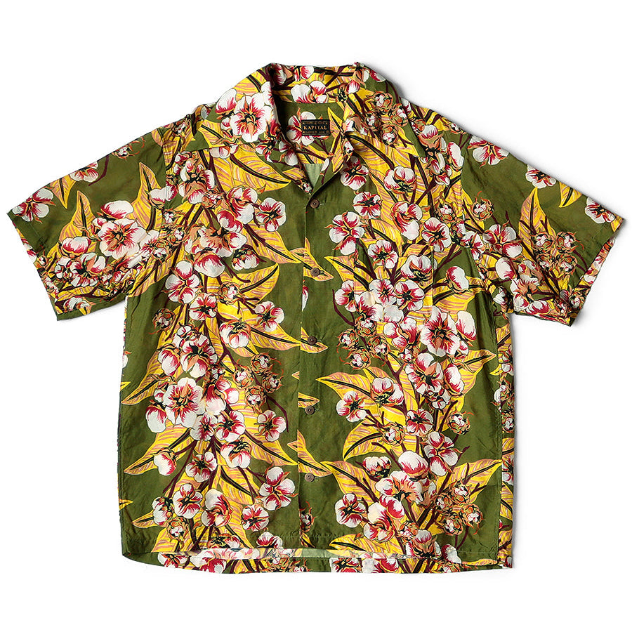 Kapital Silk Rayon Cotton Flower Pattern Wrangle Collar Aloha Shirt