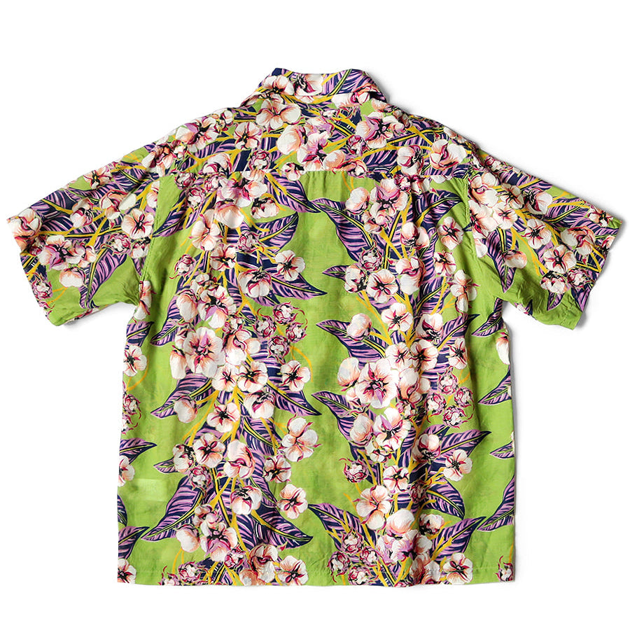 Kapital Silk Rayon Cotton Flower Pattern Wrangle Collar Aloha Shirt