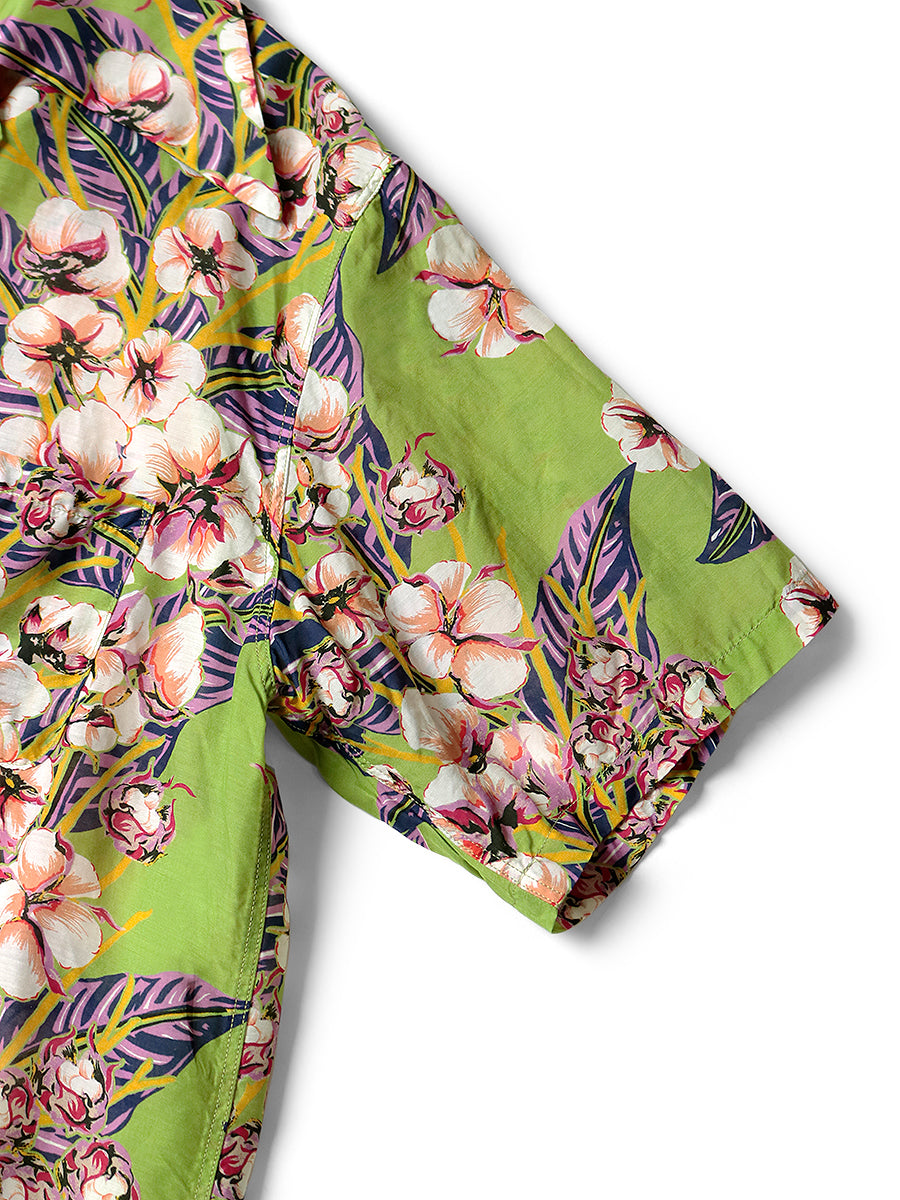 Kapital Silk Rayon Cotton Flower Pattern Wrangle Collar Aloha Shirt