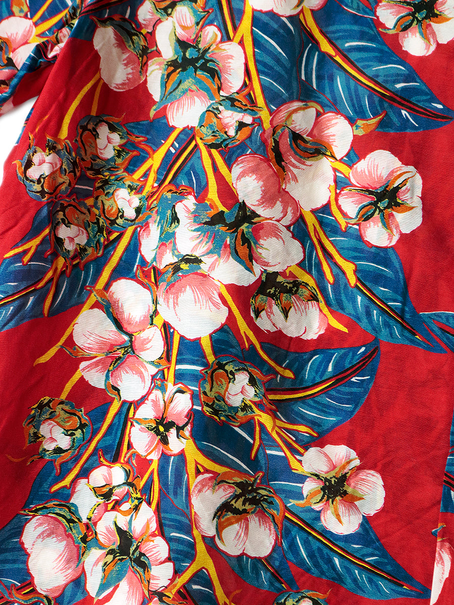 Kapital Silk Rayon Cotton Flower Pattern Wrangle Collar Aloha Shirt