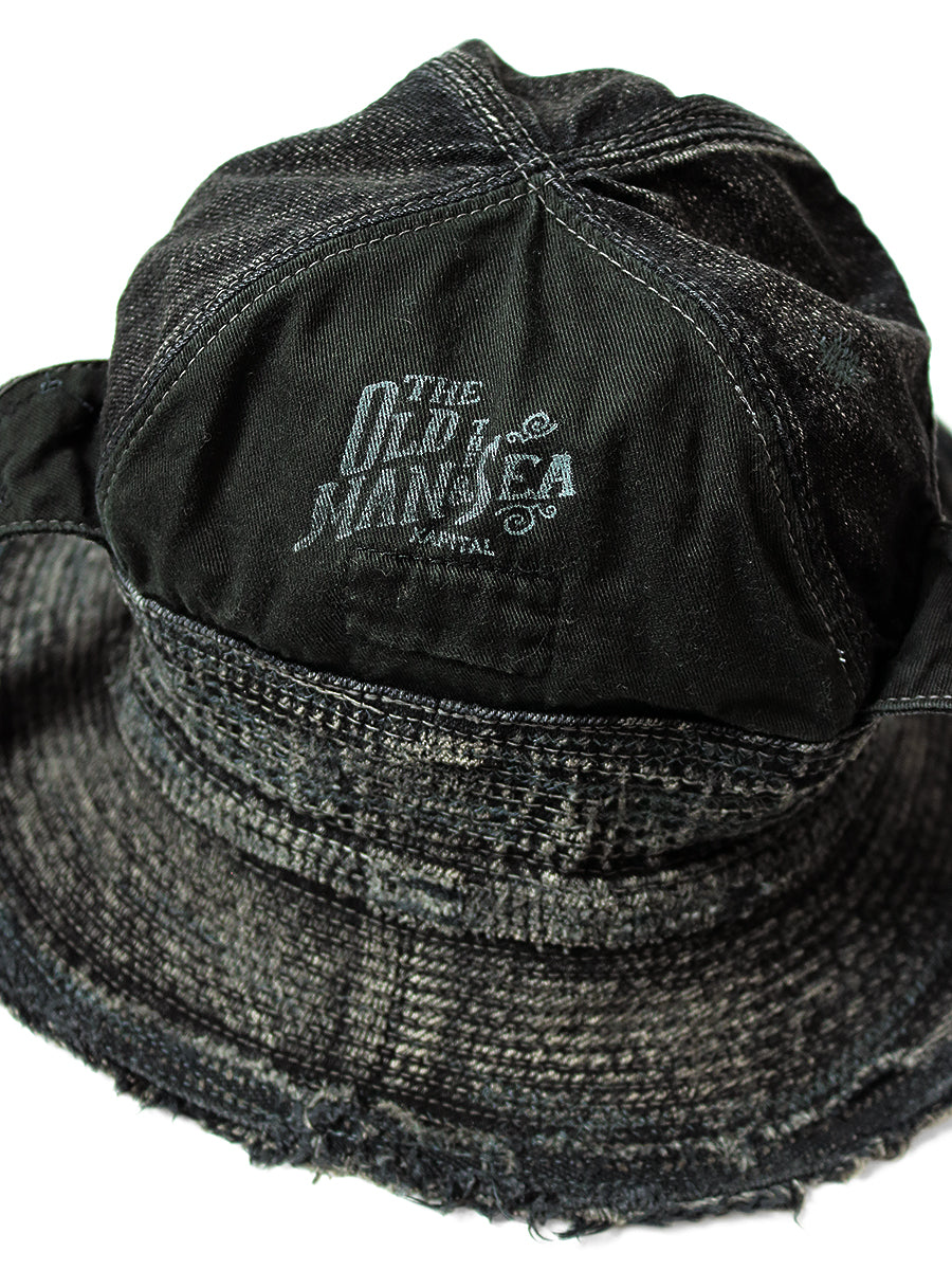 Kapital 11.5oz Black x Black Denim The Old Man and the Sea Hat (Crash Remake)