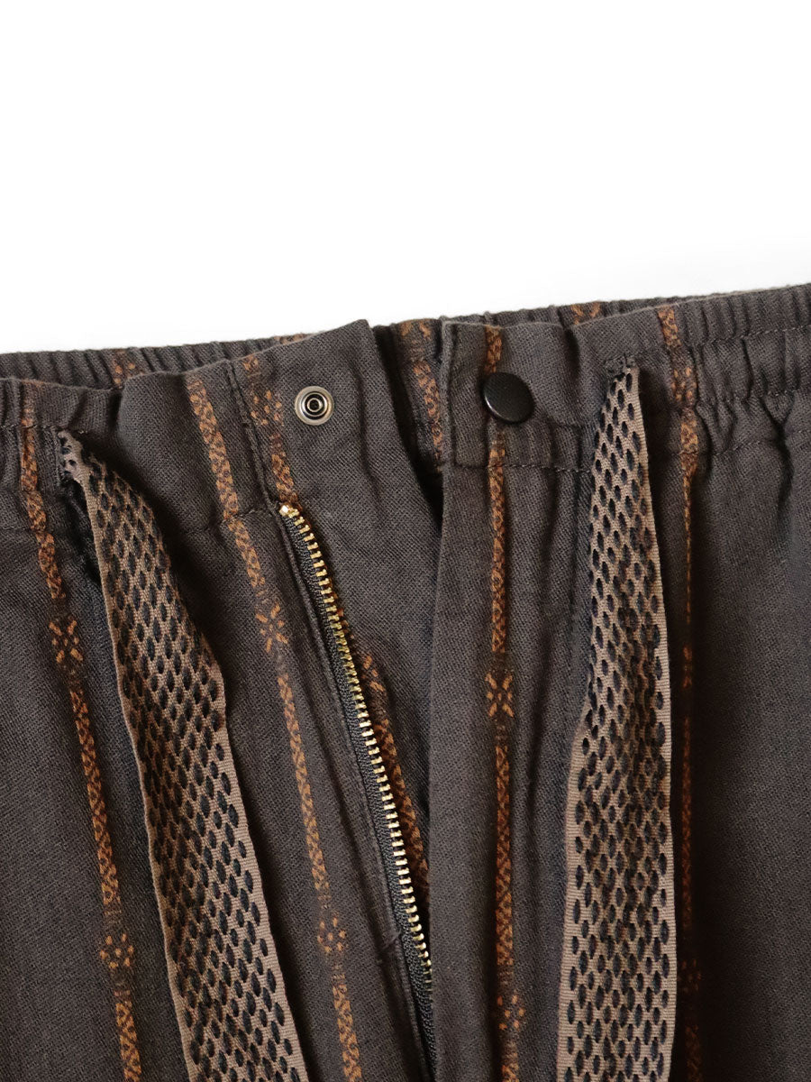 Kapital Cotton-Linen Siamese Stripe Easy Pants