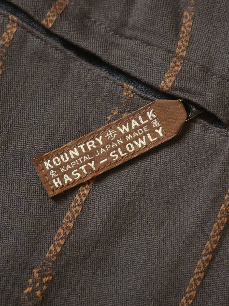 Kapital Cotton-Linen Siamese Stripe Easy Pants