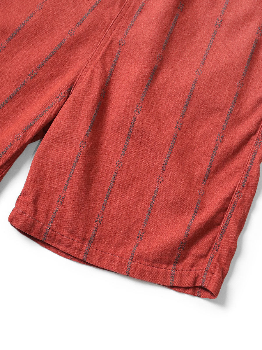 Kapital Cotton-Linen Siamese Stripe Easy Shorts