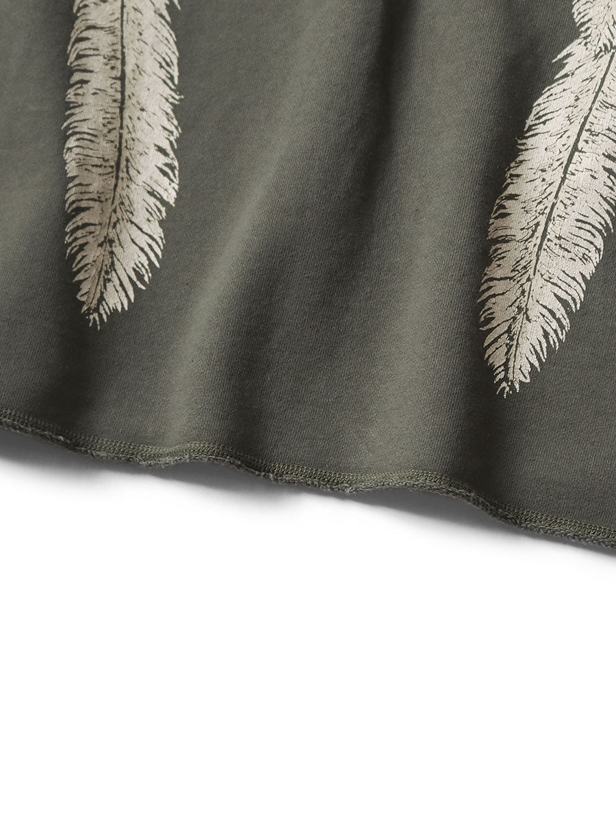 Kapital Fleece Feather Cord Catfish Hood Sweatshirt (Feather Print)