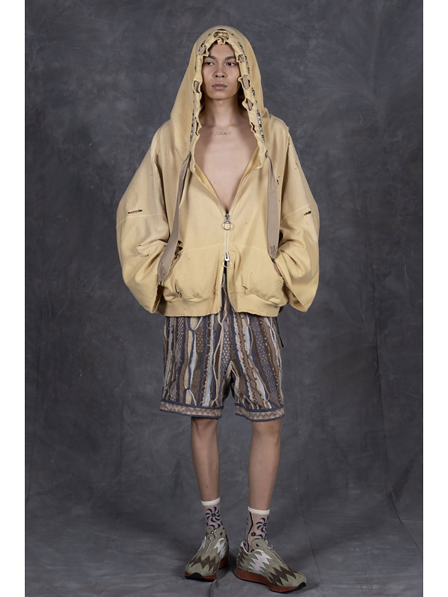 Kapital Fleece Thriller Damaged Devil Hood Blouson (Studs Remake)