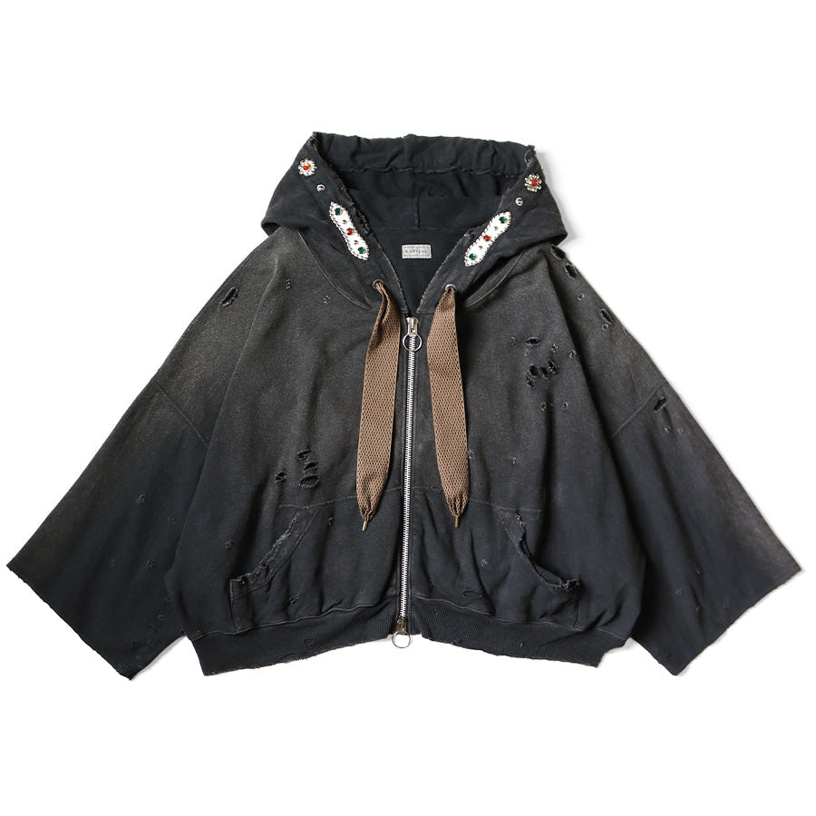 Kapital Fleece Thriller Damaged Devil Hood Blouson (Studs Remake)