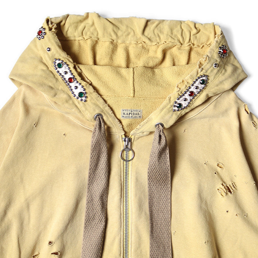 Kapital Fleece Thriller Damaged Devil Hood Blouson (Studs Remake)