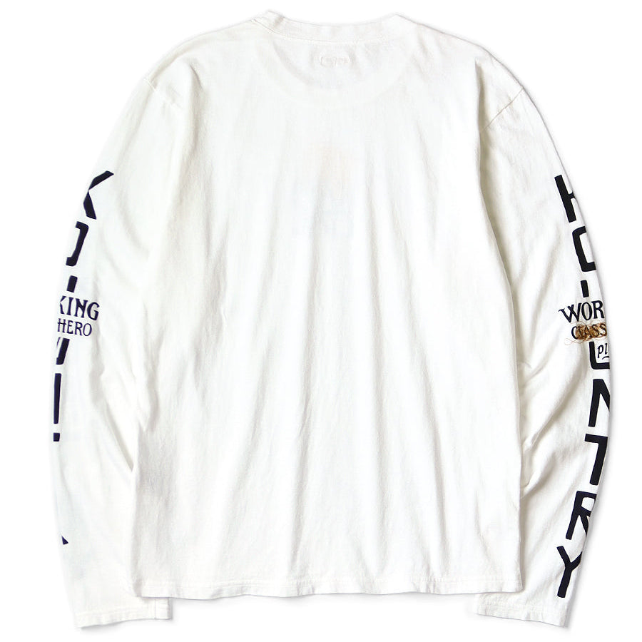 Kapital Jersey Crew Long Sleeve T-Shirt (Peckish Kapital Print)