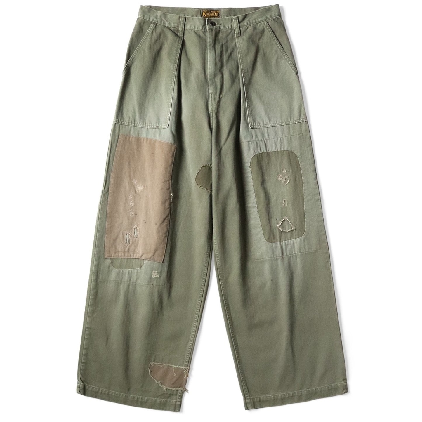 Kapital Herringbone Fatigue Baggy Pants (Rushfield Remake)