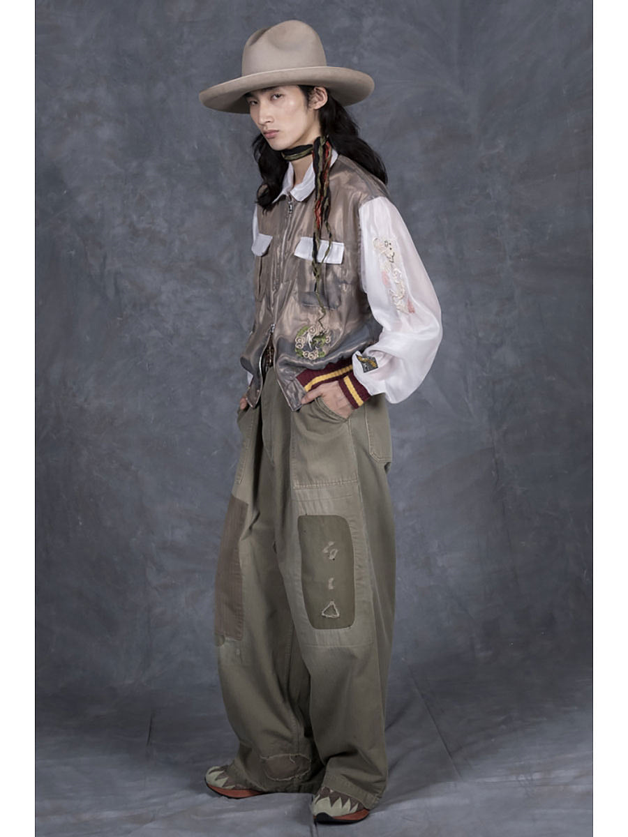 Kapital Herringbone Fatigue Baggy Pants (Rushfield Remake)