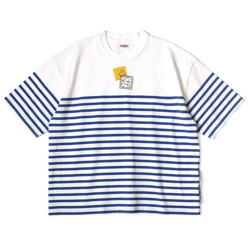 Kapital Panel Border Jersey Box Tee (Peckish Small Rainbowy Print)
