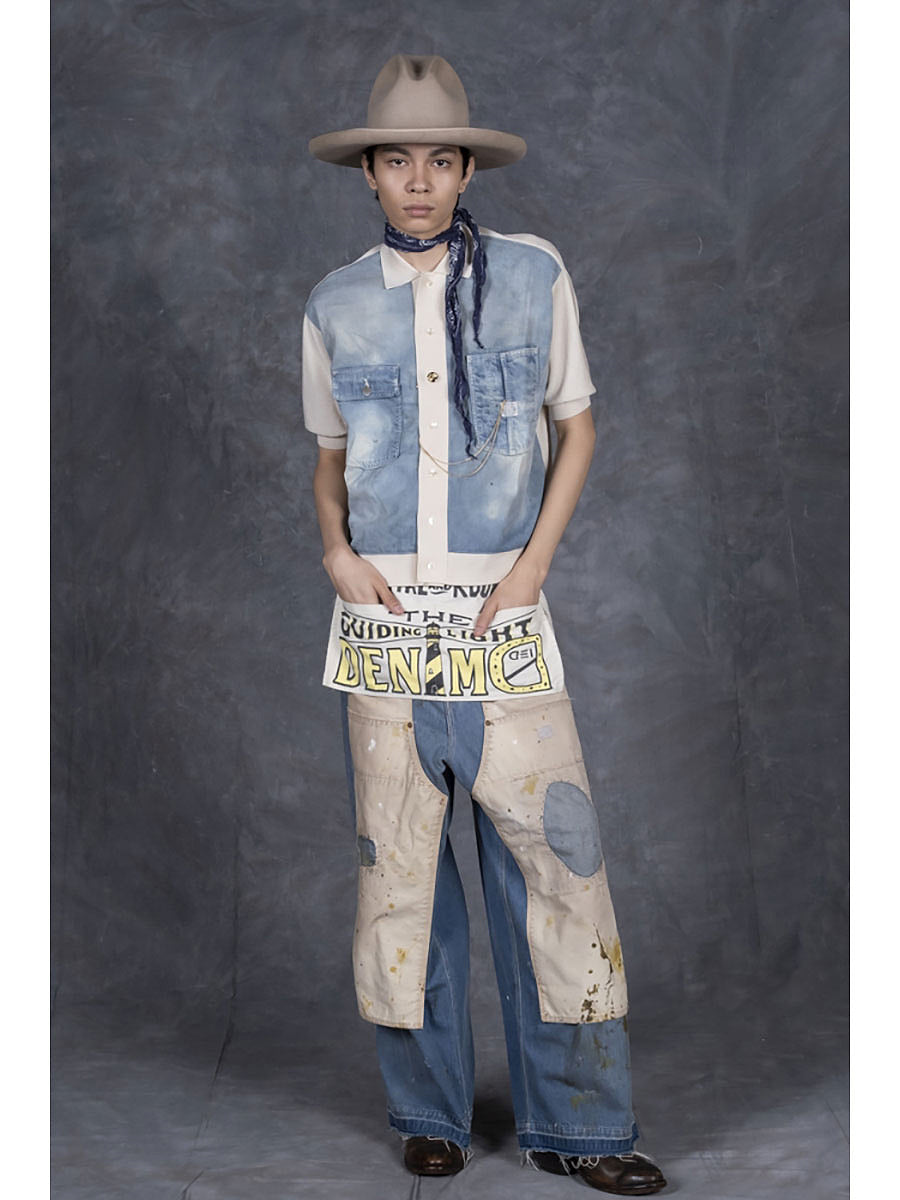 Kapital Knit x 8oz Denim Coverall Polo