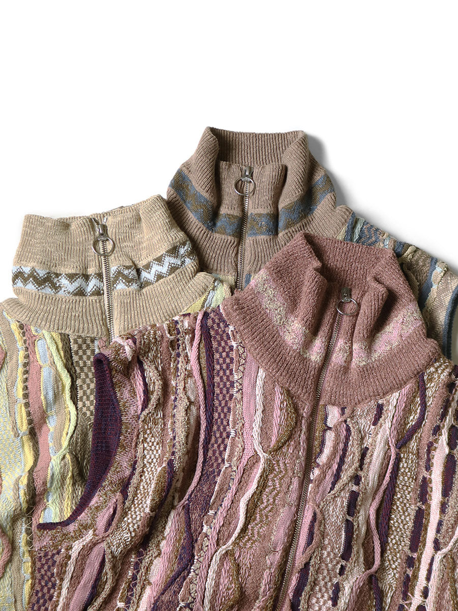 Kapital 7G Knit Gaudy Half Zip Vest