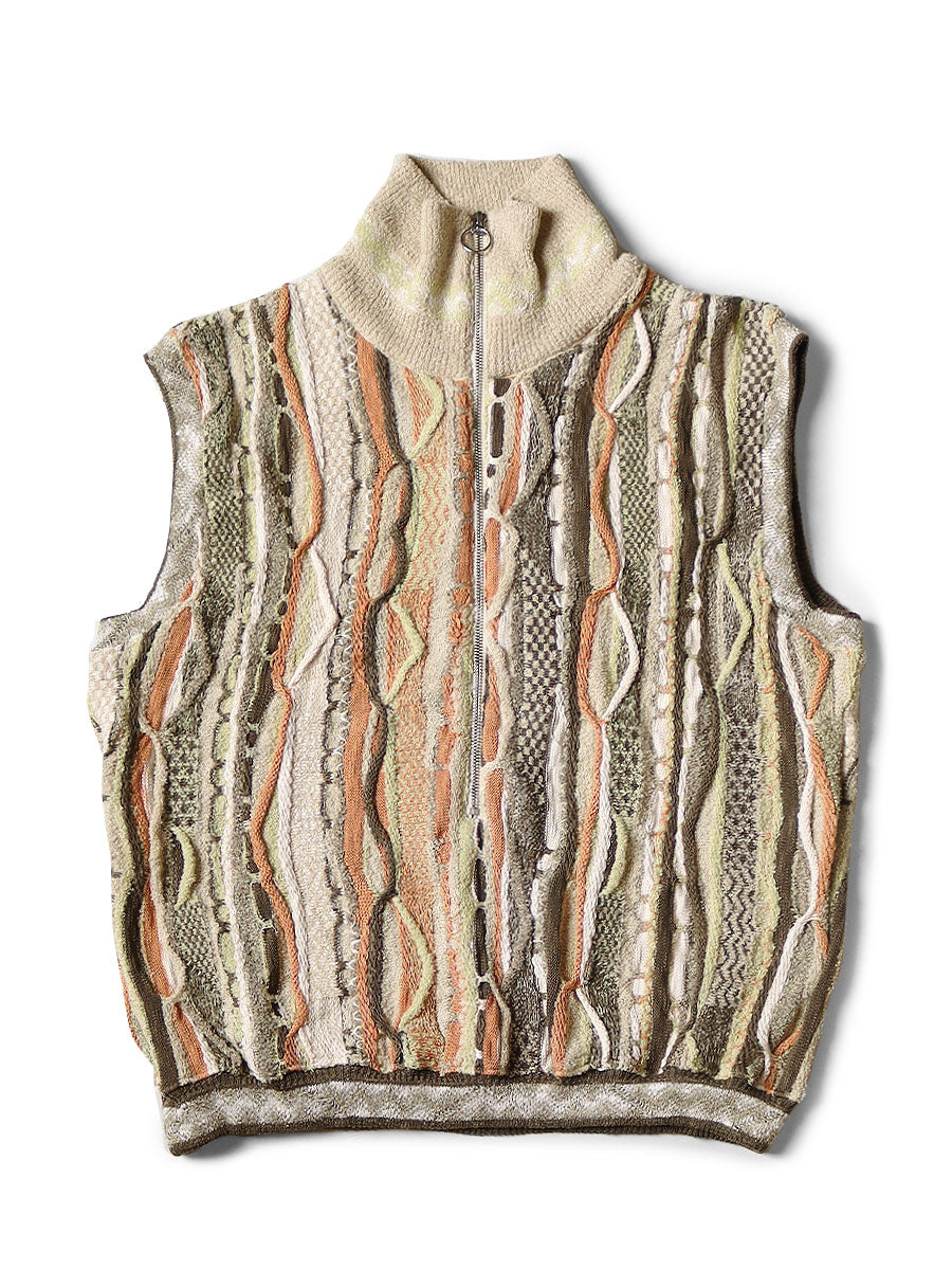 Kapital 7G Knit Gaudy Half Zip Vest