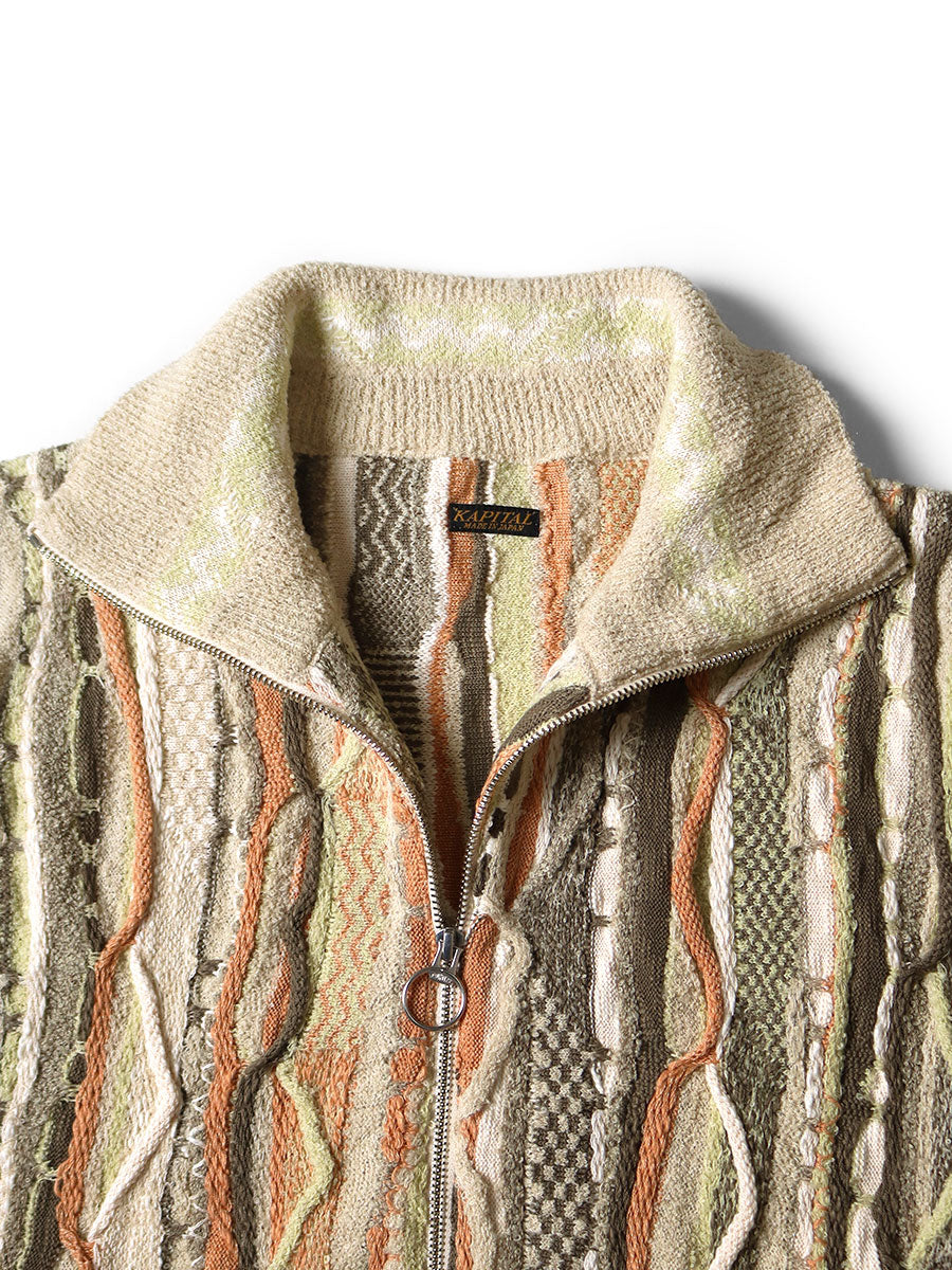 Kapital 7G Knit Gaudy Half Zip Vest