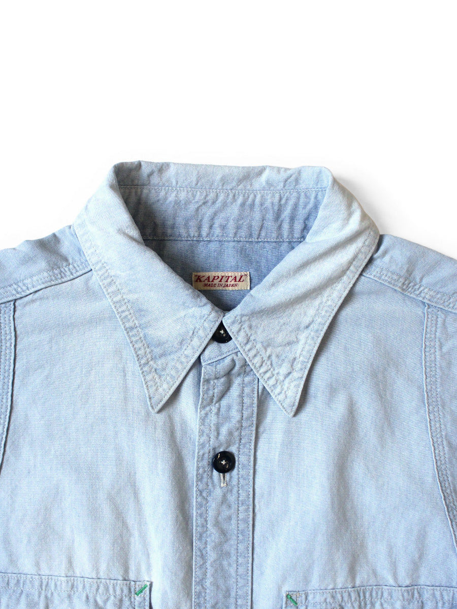 Kapital Chambray Bone Patch Ventilator Work Shirt
