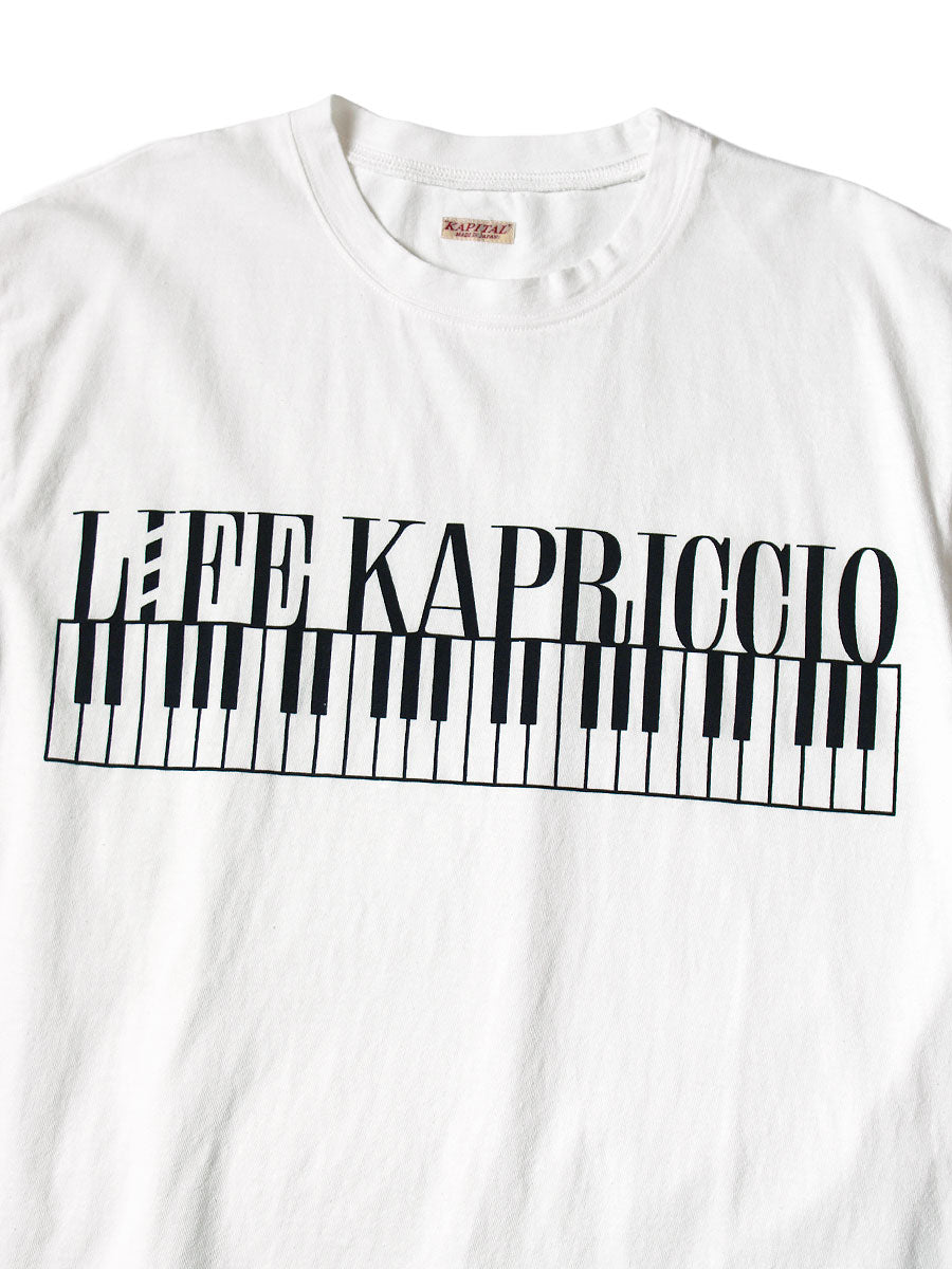 Kapital Jersey Crew T-Shirt (Life Kapriccio Piano Print)
