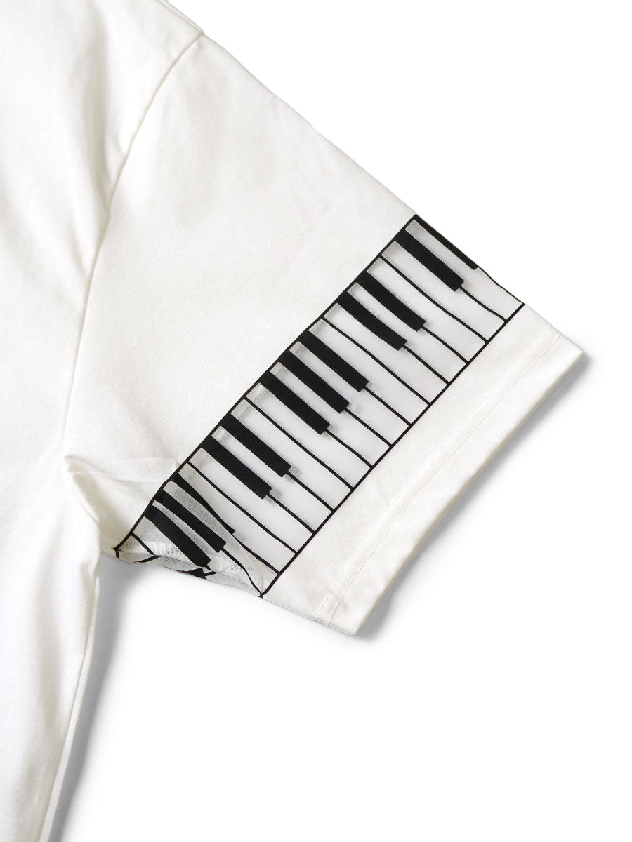 Kapital Sheer Opal Jersey Crew T-Shirt (Life Kapriccio Piano Print)