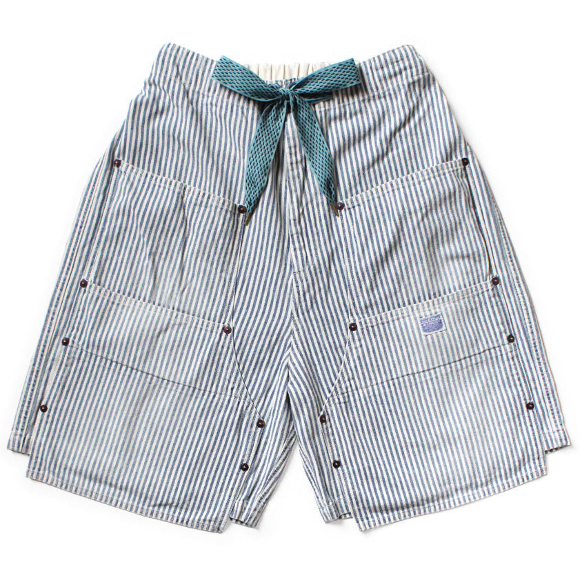 Kapital 10oz Hickory Double Knee Easy Shorts