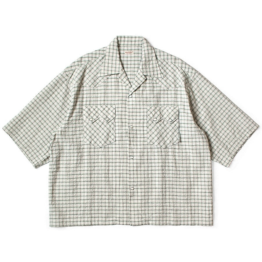 Kapital Cotton Linen Soccer Check Open-Collar Western Big