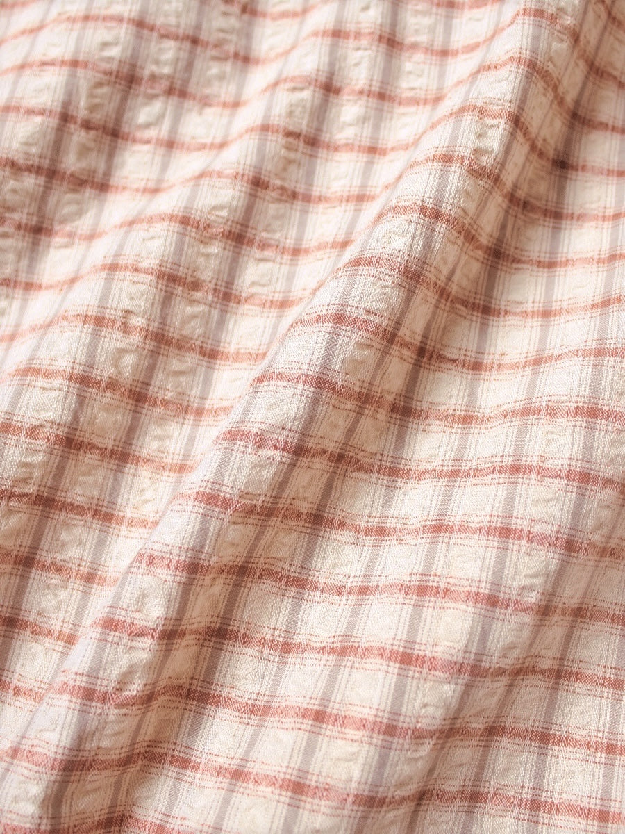 Kapital Cotton Linen Soccer Check Open-Collar Western Big Shirt