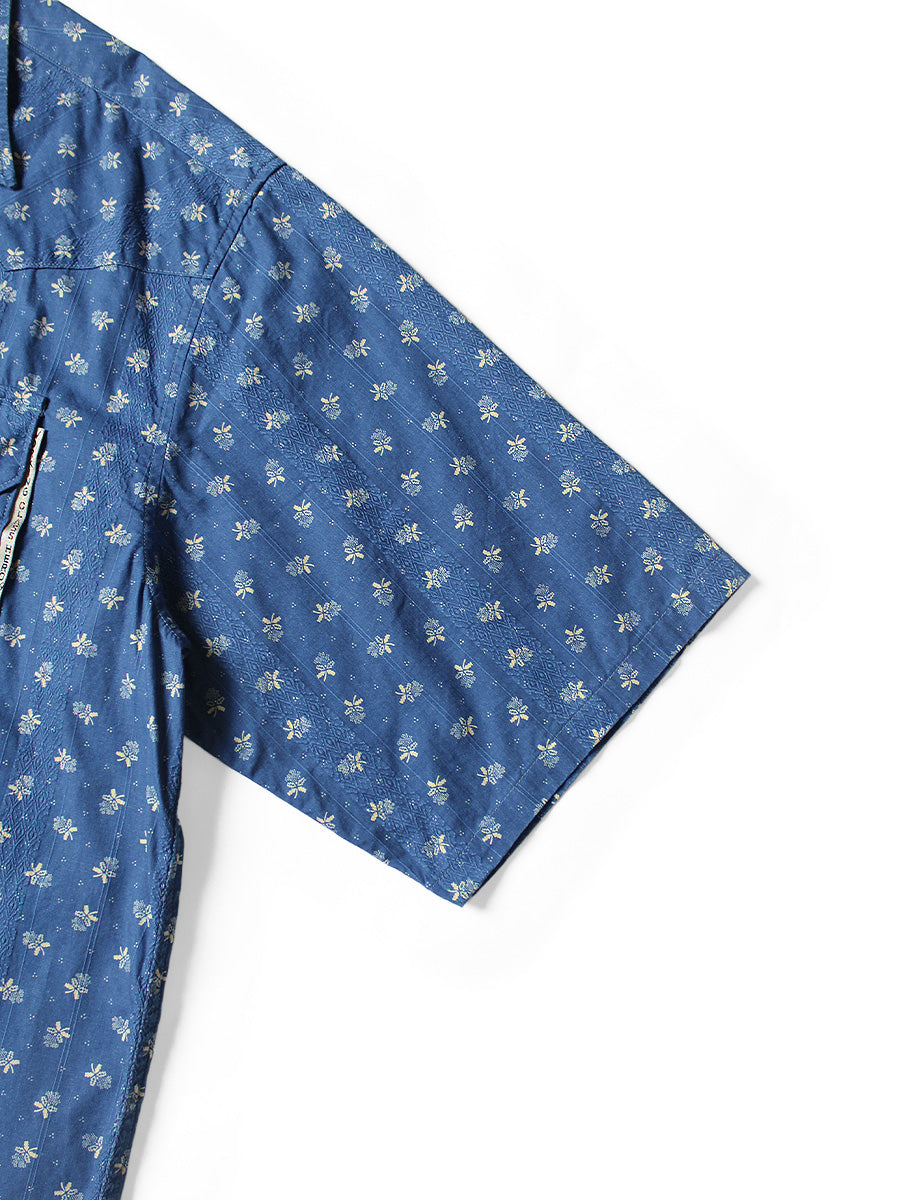 Kapital Dobby Stripe IDG Discharge Print Open Collar Western Big Shirt