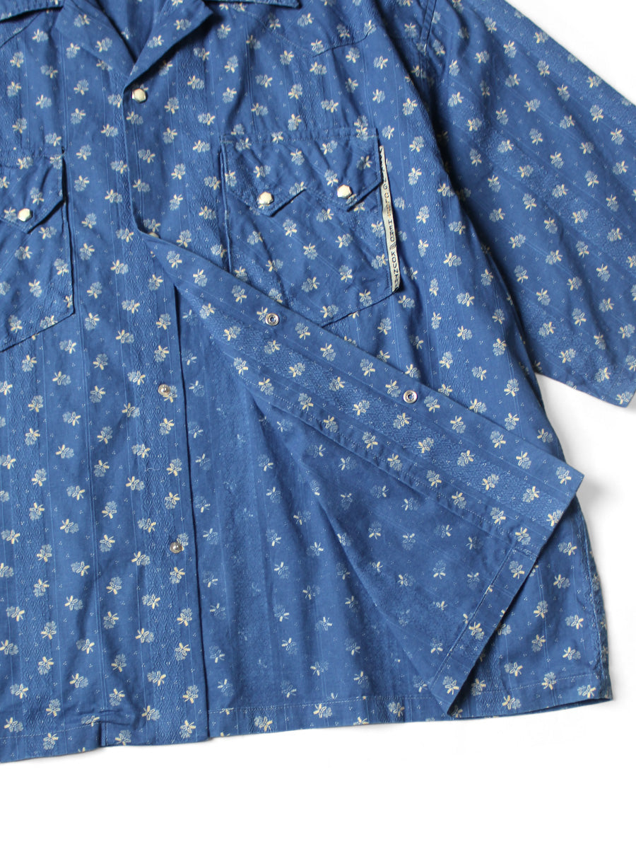 Kapital Dobby Stripe IDG Discharge Print Open Collar Western Big Shirt