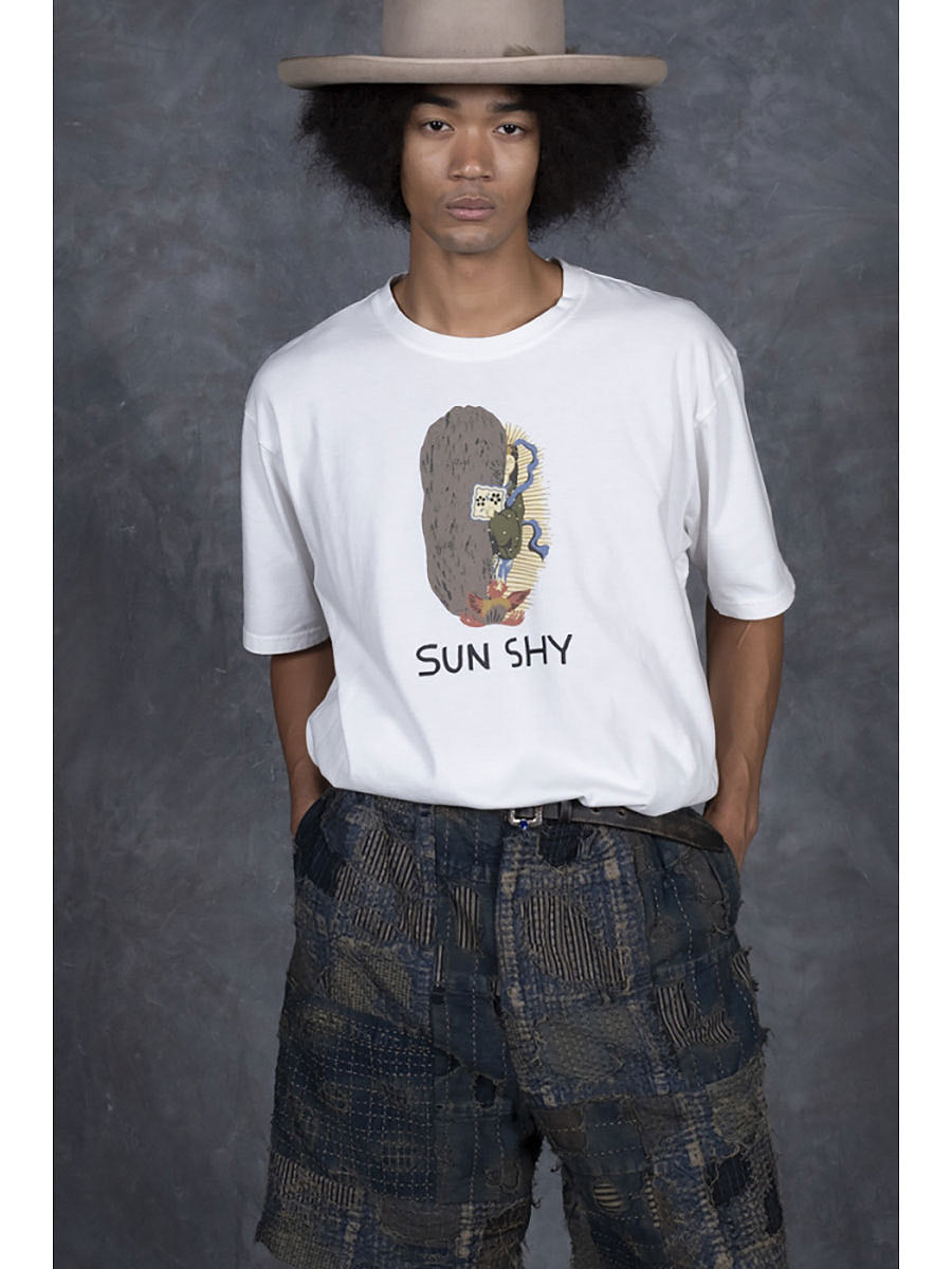 Kapital Jersey Crew T-Shirt (Sun Shy Print)