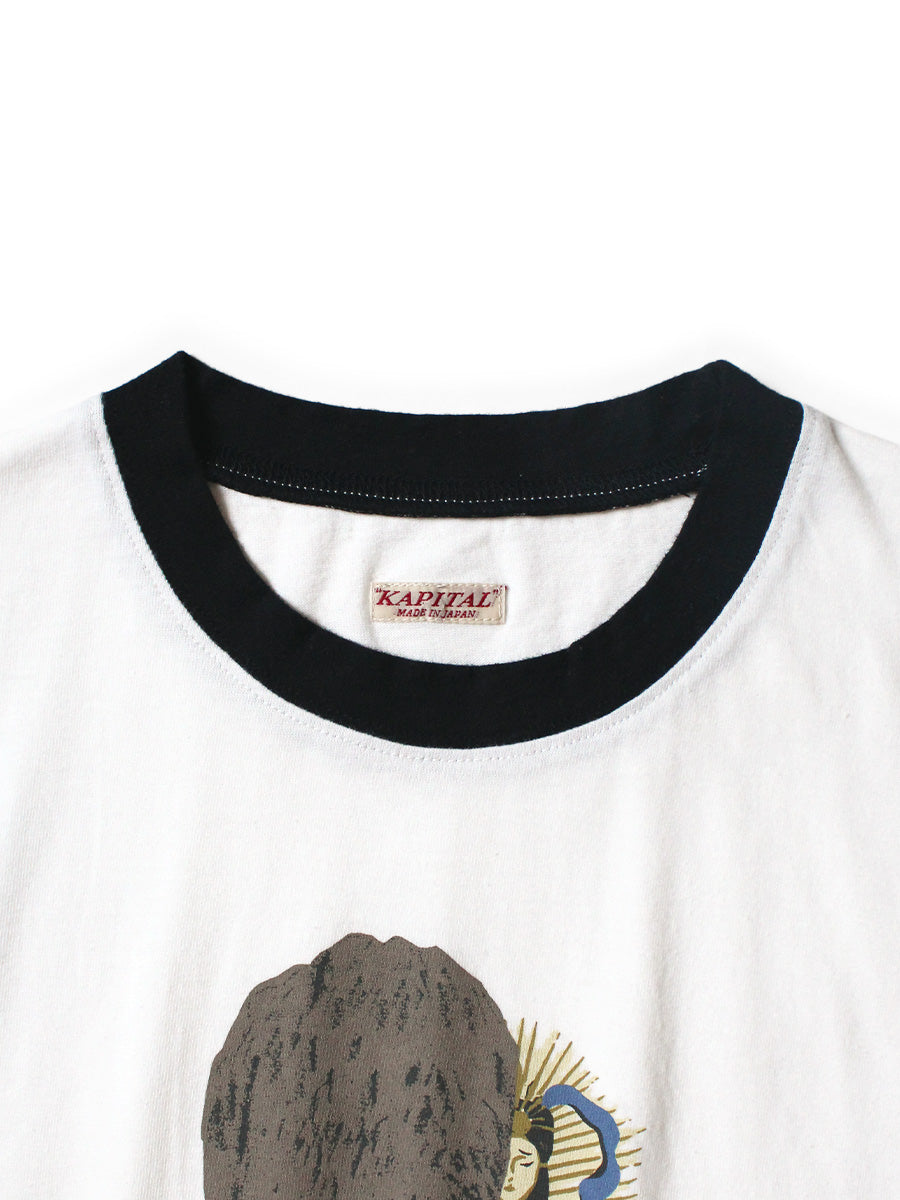 Kapital Jersey Ringer T-Shirt (Sun Shy Print)