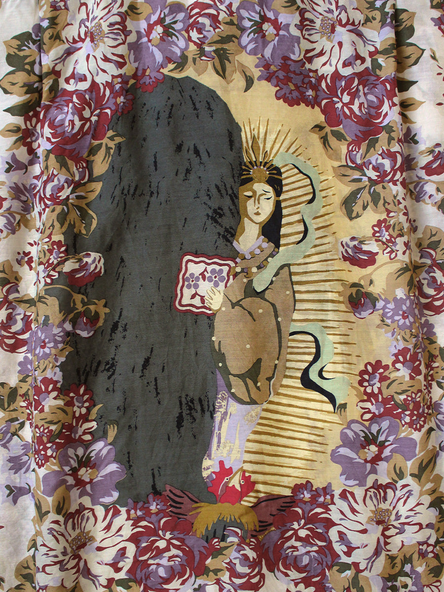 Kapital Silk Rayon Champetre Amaterasu Pattern Wrangle Collar Aloha Shirt