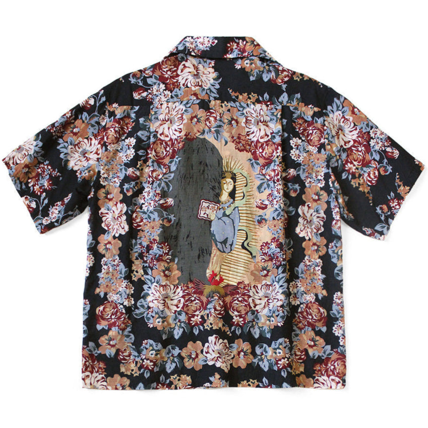 Kapital Silk Rayon Champetre Amaterasu Pattern Wrangle Collar Aloha Shirt