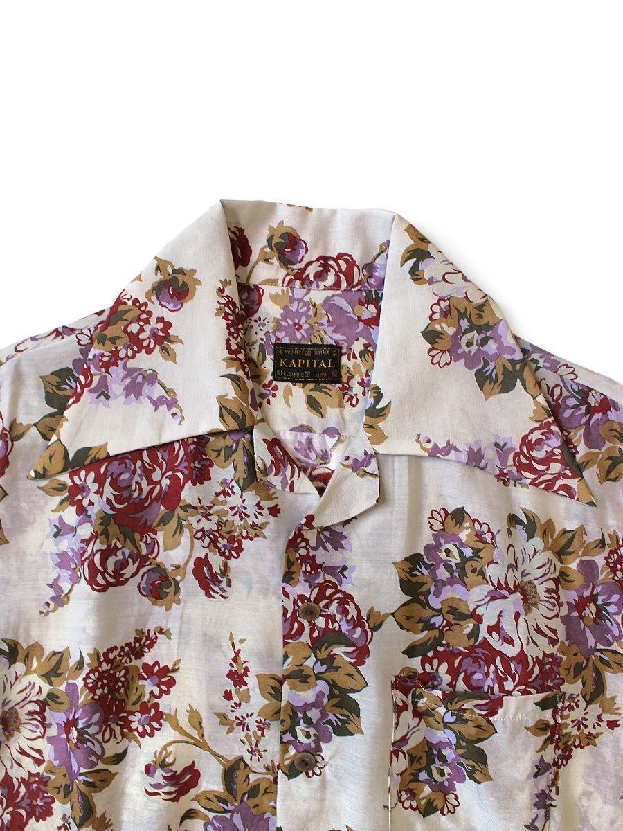 Kapital Silk Rayon Champetre Amaterasu Pattern Wrangle Collar Aloha Shirt
