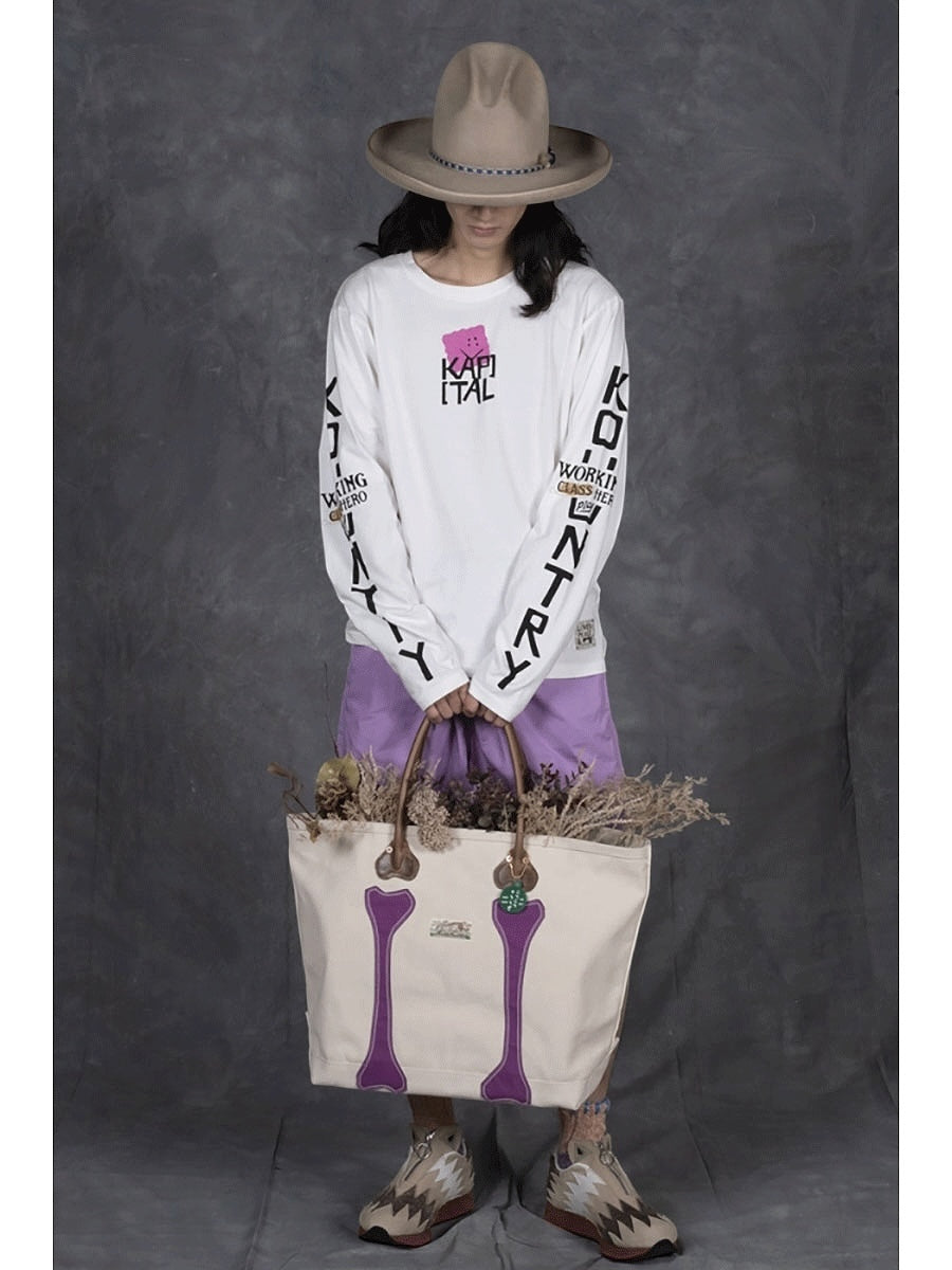 Kapital No. 4 Canvas Kotsukotsu Bone Tote Bag (Medium)