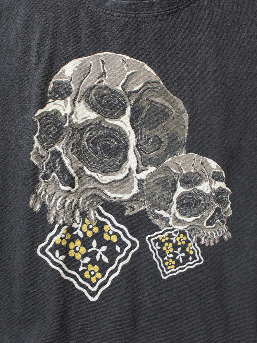 Kapital Jersey Cropped T-Shirt (Peckish Rain Skull Print)