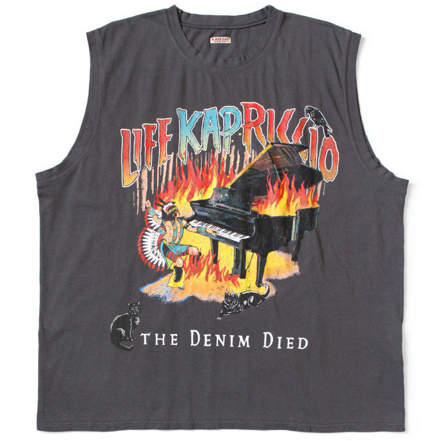 Kapital Jersey Sleeveless Big Tee (Burning Piano Print)