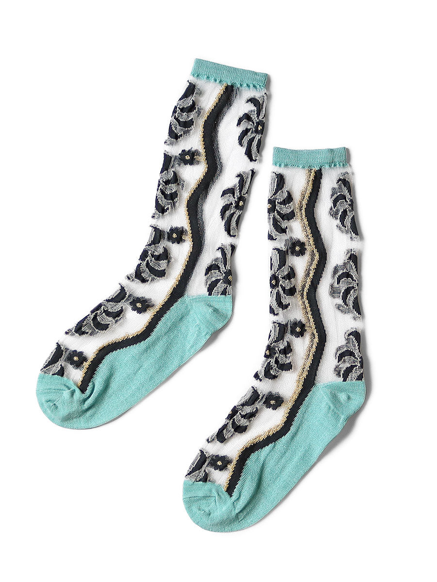 Kapital Moulin Quilt Pattern See-Through Socks