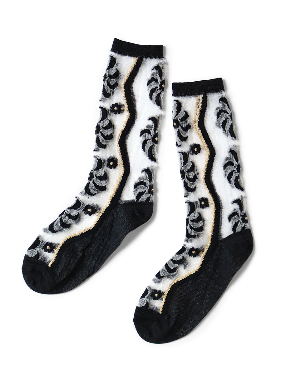Kapital Moulin Quilt Pattern See-Through Socks